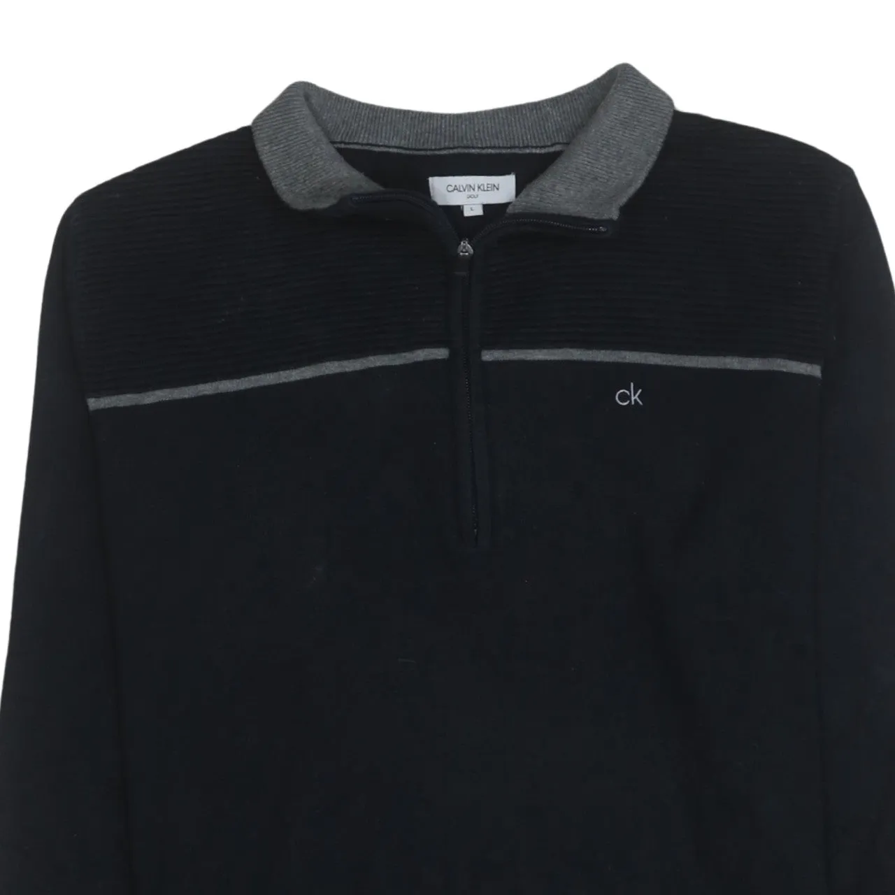 Calvin Klein 90's Lightweight Quarter Zip Sweatshirt Large Black sold by Vintage Club product image thumbnail 3