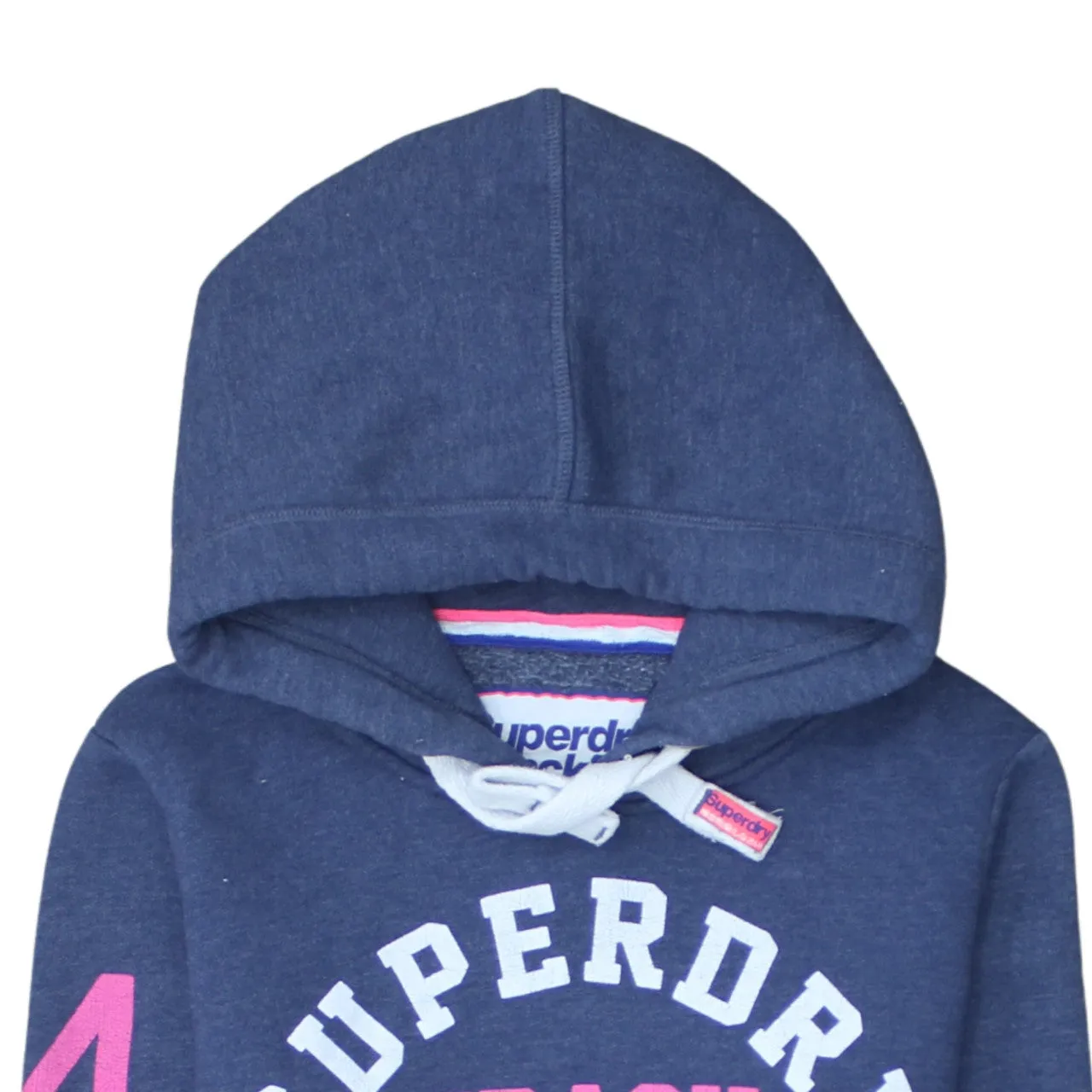 Super Dry 90's Spellout Pullover Hoodie Medium Navy Blue sold by Vintage Club product image thumbnail 3