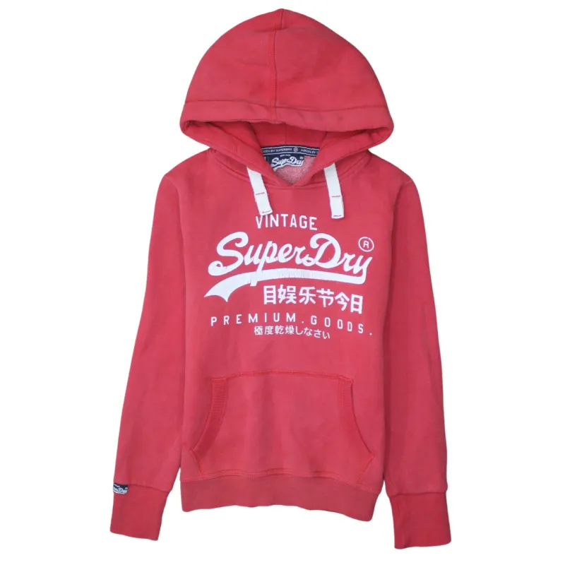 Super Dry 90's Spellout Pullover Hoodie Medium Red sold by Vintage Club