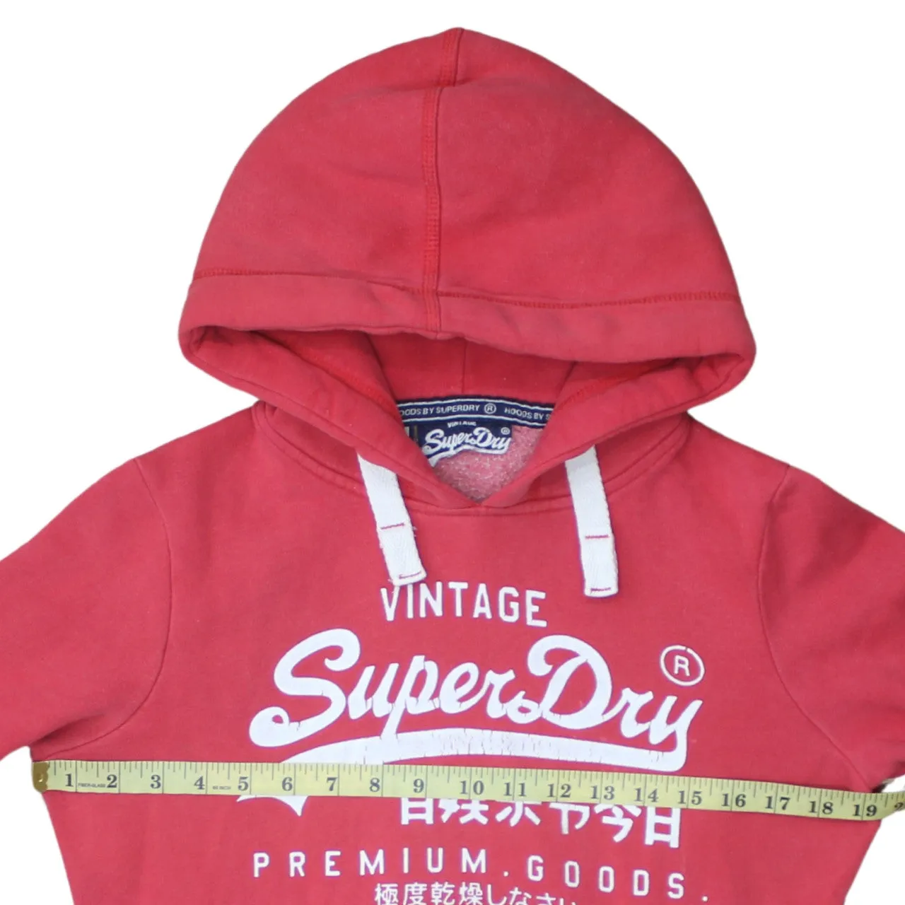 Super Dry 90's Spellout Pullover Hoodie Medium Red sold by Vintage Club product image thumbnail 5
