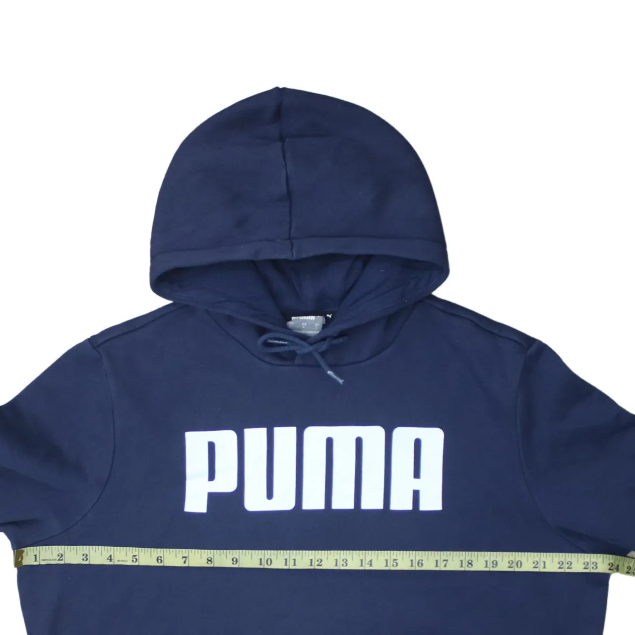 Puma Navy Blue Hoodie Men's Large Printed Logo Front Pouch Pocket Pullover Sweatshirt sold by Vintage Club product image thumbnail 5