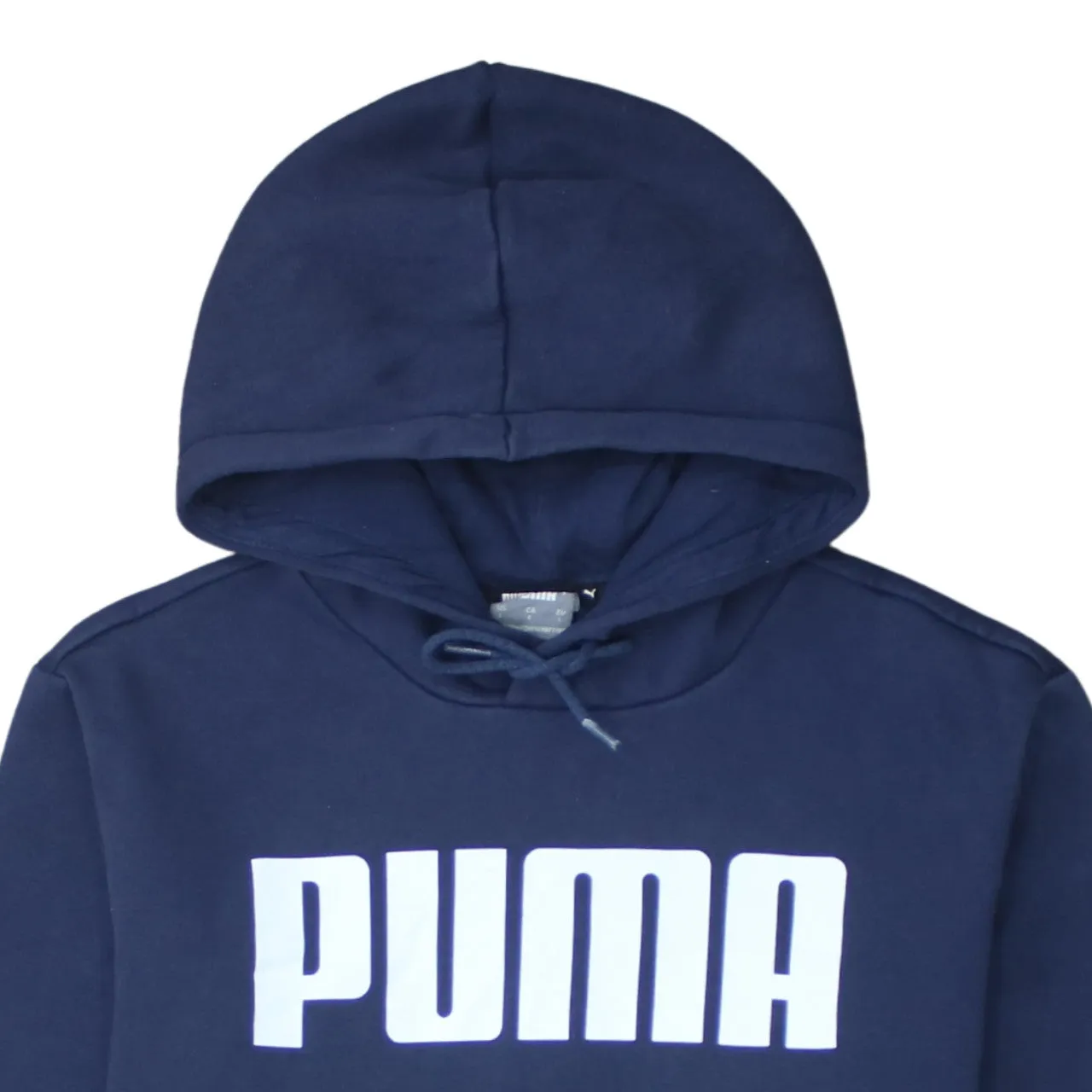 Puma Navy Blue Hoodie Men's Large Printed Logo Front Pouch Pocket Pullover Sweatshirt sold by Vintage Club product image thumbnail 3