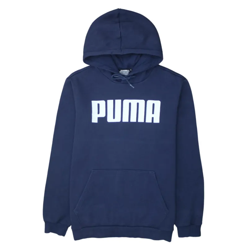 Puma 90's Spellout Pullover Hoodie Large Navy Blue sold by Vintage Club