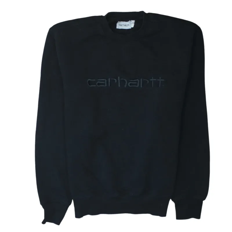 Carhartt 90's Spellout Crew Neck Sweatshirt Small Black made by Carhartt