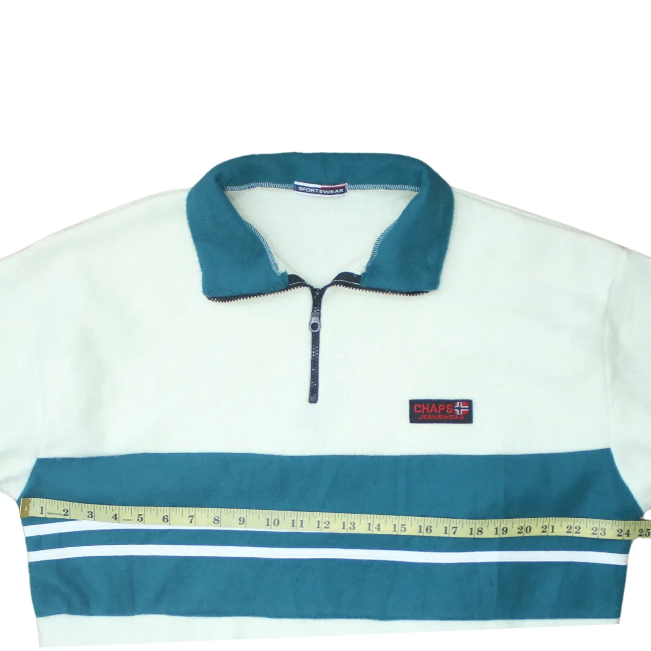 Chaps 90's Lightweight Quarter Zip Sweatshirt Large Beige Cream sold by Vintage Club product image thumbnail 5