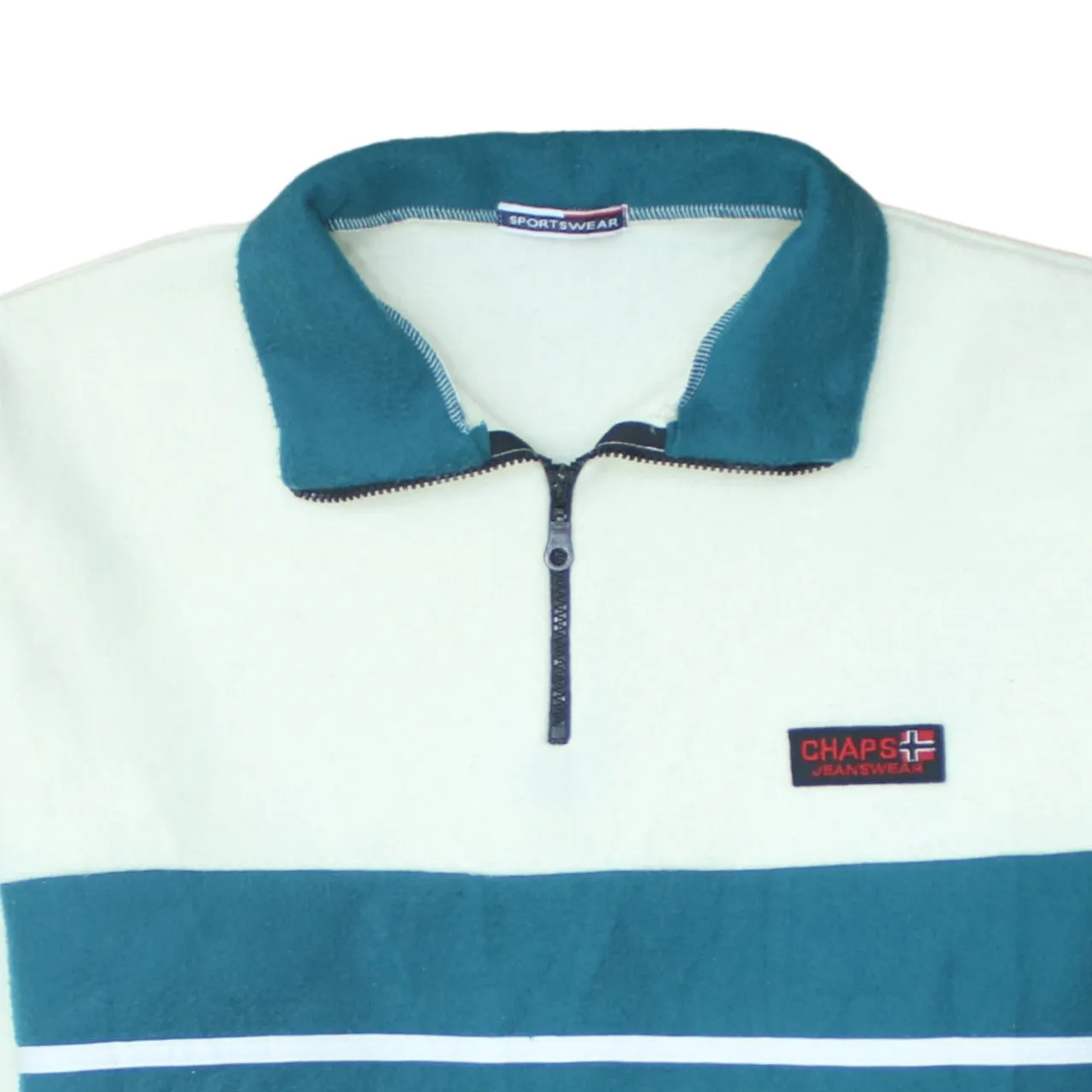 Chaps 90's Lightweight Quarter Zip Sweatshirt Large Beige Cream sold by Vintage Club product image thumbnail 3