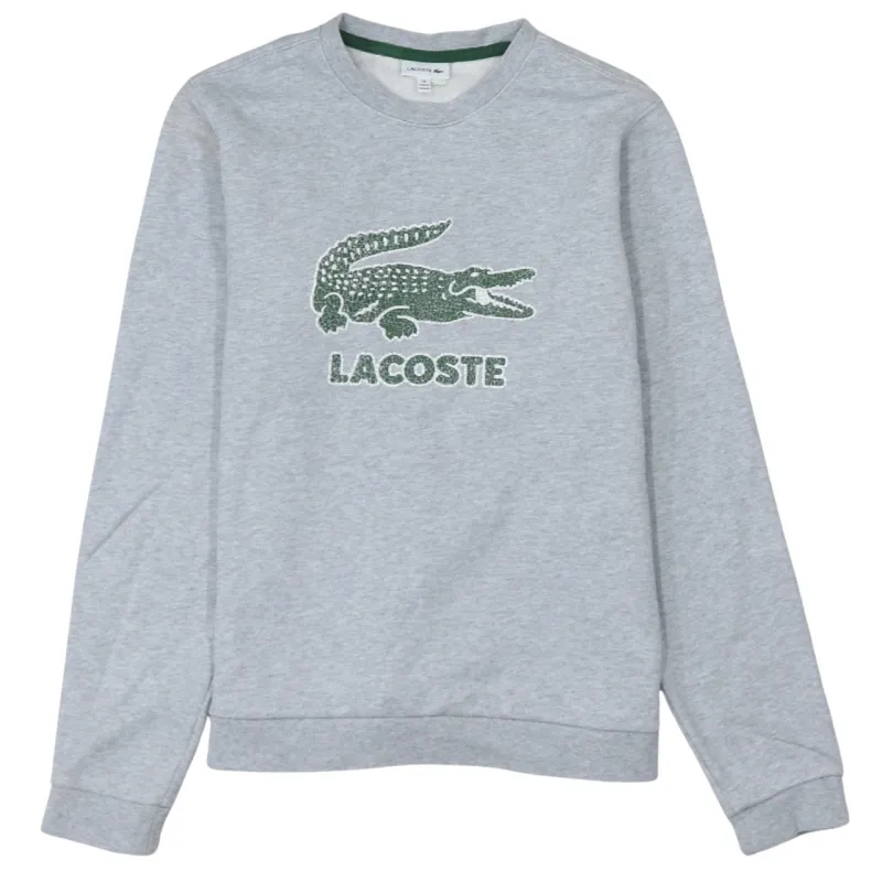 Lacoste 90's Spellout Crew Neck Sweatshirt Medium Grey sold by Vintage Club