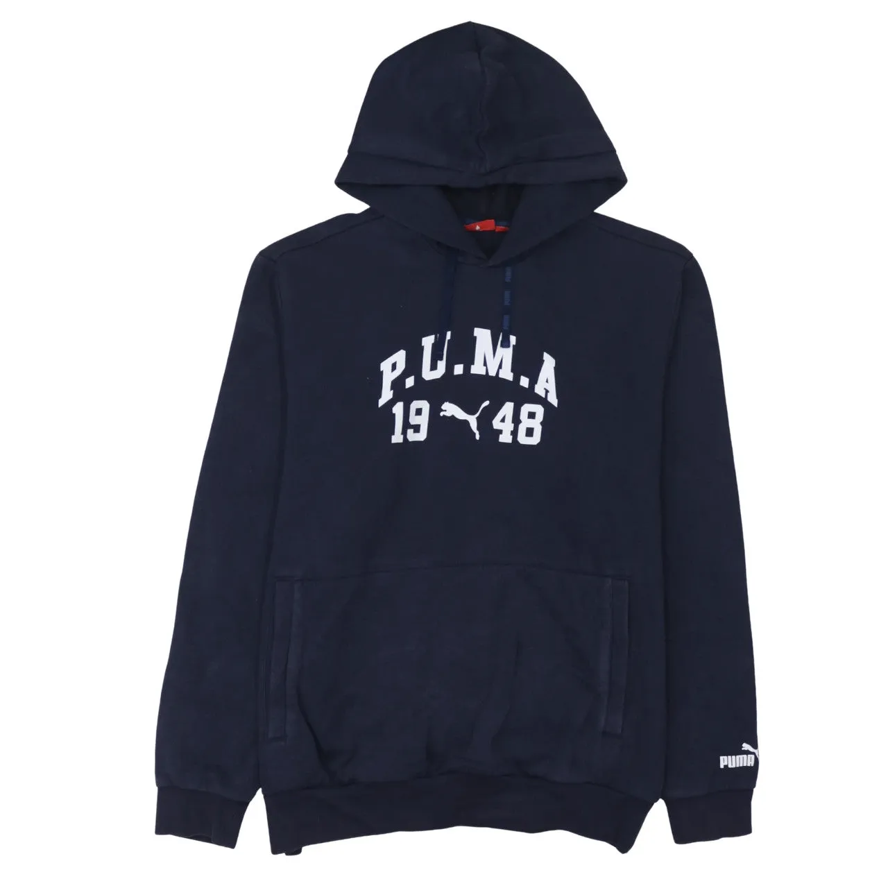 Puma 90's Spellout Pullover Hoodie Large Navy Blue sold by Vintage Club