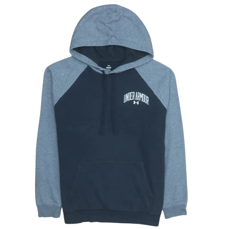 Under Armour Navy Grey Hoodie Men’s Large Embroidered Chest Logo Front Pocket Pullover sold by Vintage Club