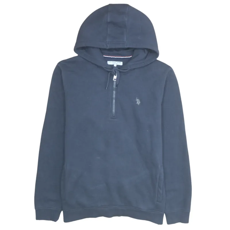 U.S Polo Assn Ebony Grey Hoodie Men's Large Half Zip Embroidered Logo Fleece Sweatshirt sold by Vintage Club