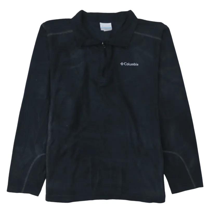 Columbia Black Fleece Jumper Men’s Large Quarter Zip Embroidered Logo Pullover Top made by Columbia
