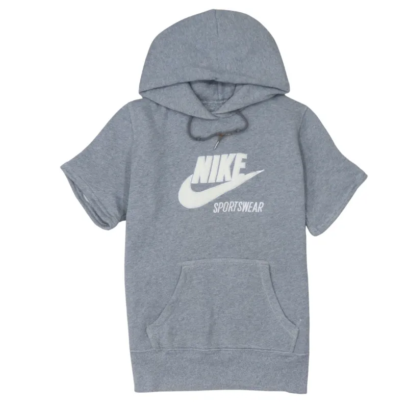 Nike 90's Center Middle Swoosh Short Sleeves Hoodie Medium Grey sold by Vintage Club