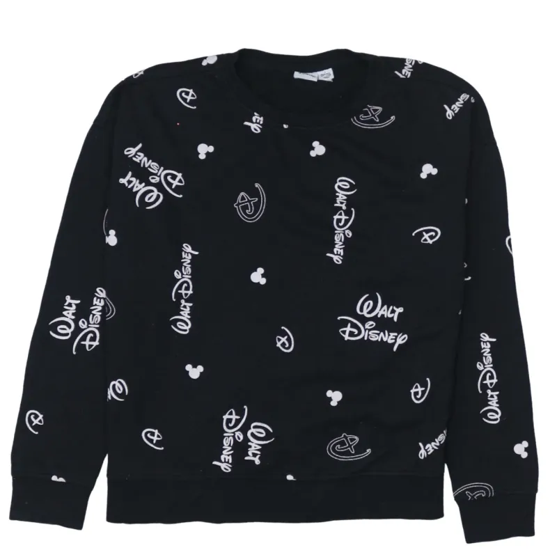 Disney 90's Plain Crew Neck Sweatshirt Small Black sold by Vintage Club