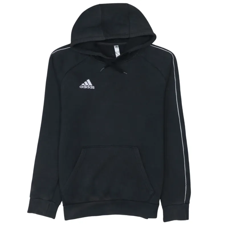 Adidas 90's Drawstring Pockets Pullover Hoodie Small Black sold by Vintage Club