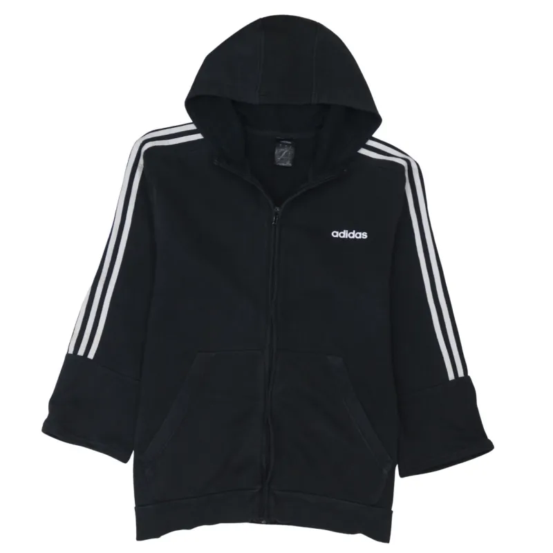Adidas 90's Striped Sleeve Full Zip Up Hoodie XLarge Black sold by Vintage Club