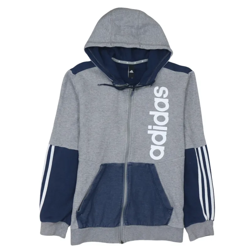 Adidas 90's Spellout Full Zip Up Hoodie Medium  Grey sold by Vintage Club