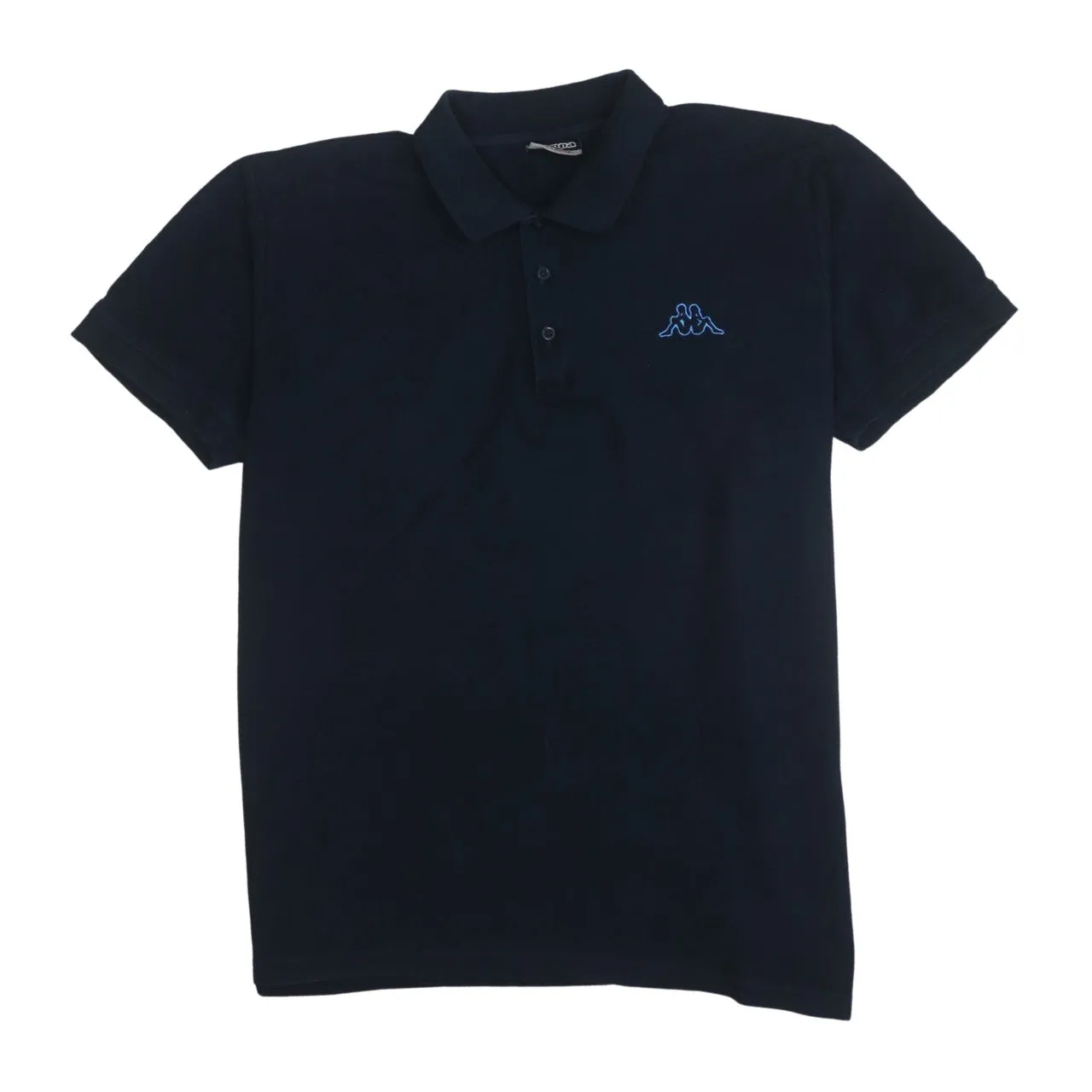 Kappa 90's Short Sleeves Quarter Button Polo Shirt XXLarge (2XL) Navy Blue sold by Vintage Club