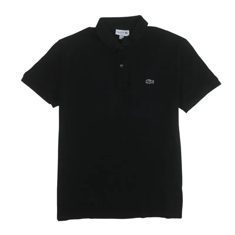 Lacoste 90's Short Sleeves Quarter Button Polo Shirt XLarge Black sold by Vintage Club