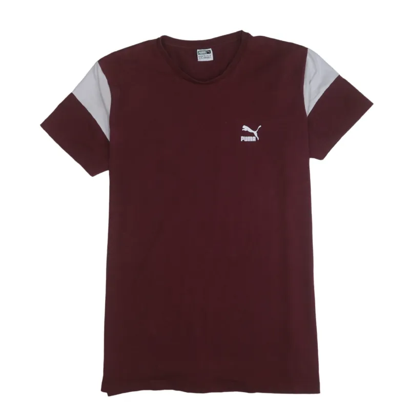 Puma 90's Short Sleeves Crew Neck T Shirt XLarge Burgundy Red made by Puma