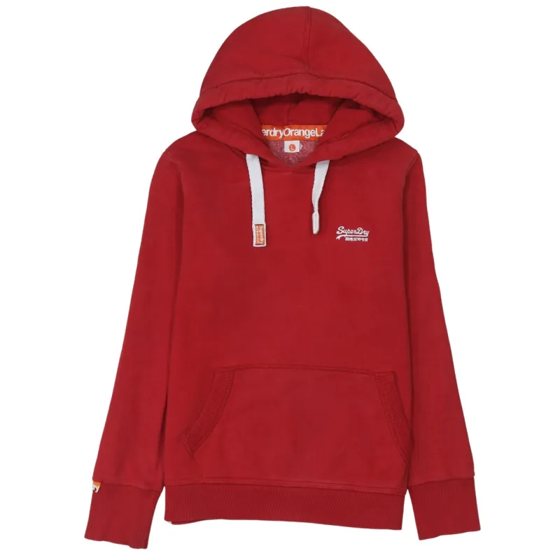 Super Dry 90's Drawstring Pockets Pullover Hoodie Large Red sold by Vintage Club