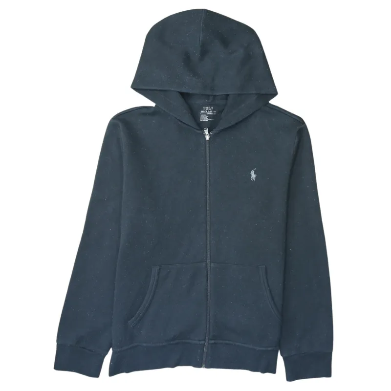 Polo Ralph Lauren 90's Drawstring Pockets Full Zip Up Hoodie Large Black made by Polo by Ralph Lauren