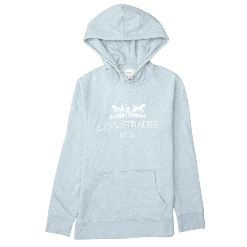 Levi's Light Grey Hoodie Women's Small Printed Logo Front Pocket Pullover Sweatshirt made by Levi's