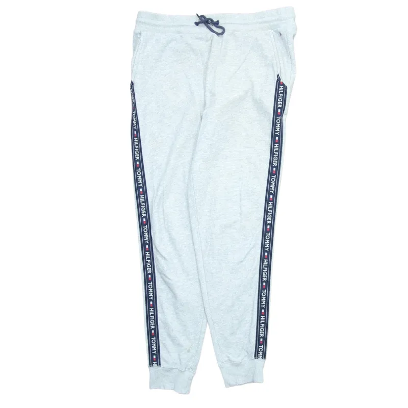 Tommy Hilfiger Light Grey Joggers Men's Size 36 Branded Side Tape Drawstring Cuffed Sweatpants made by Tommy Hilfiger