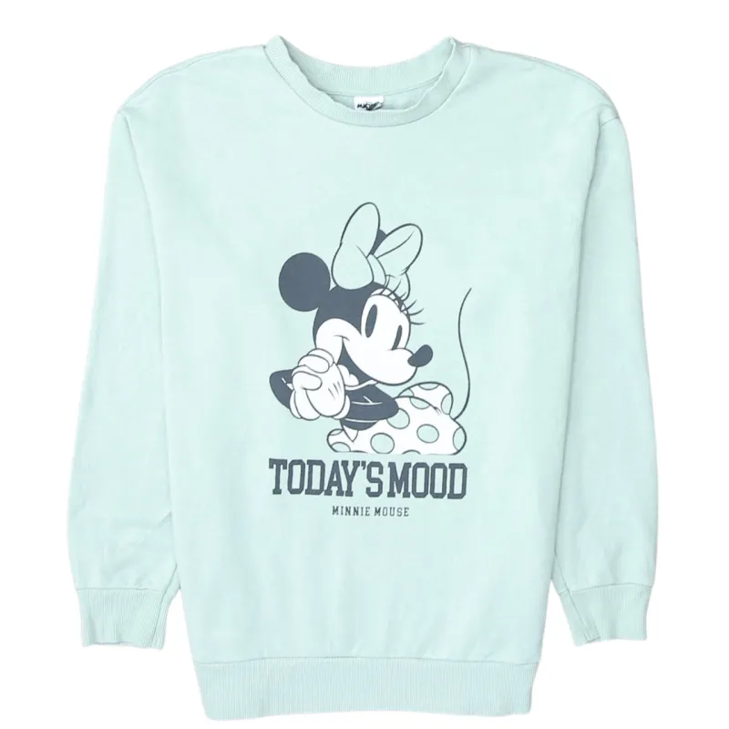 Disney 90's Minnie Mouse Crew Neck Sweatshirt Medium  Green sold by Vintage Club