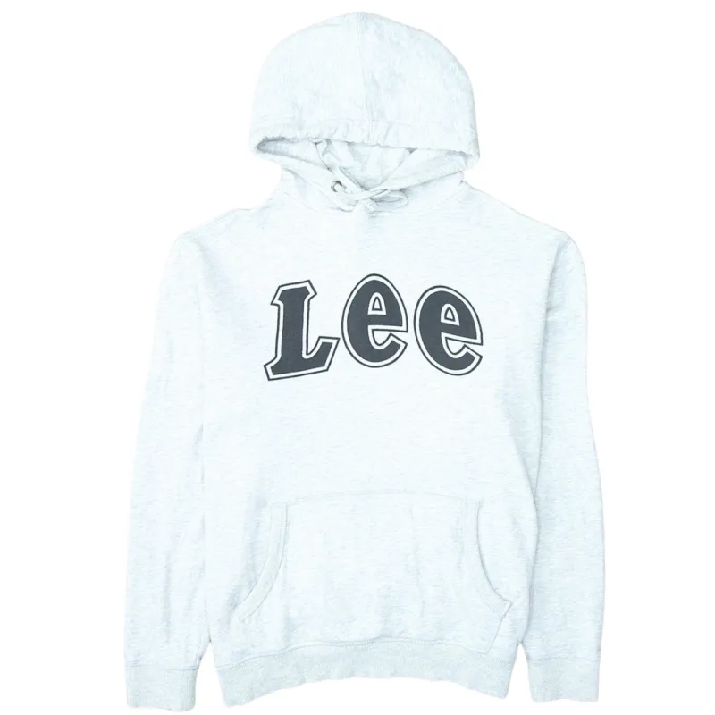 Lee Light Grey Hoodie Men's XLarge Printed Logo Front Pocket Pullover Sweatshirt made by Lee