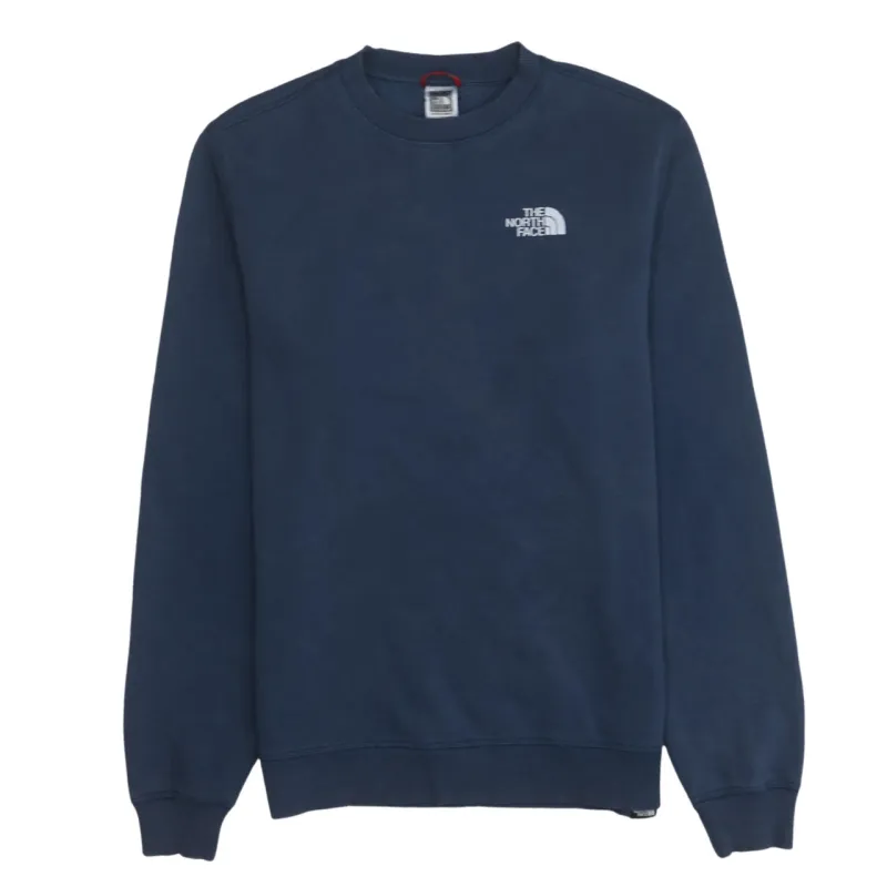 The North Face Navy Blue Sweatshirt Men's Small Embroidered Logo Crewneck Pullover Fleece Top made by The North Face