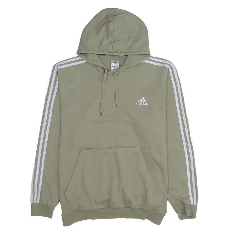 Adidas 90's Striped Sleeve Pullover Hoodie XLarge Khaki Green sold by Vintage Club