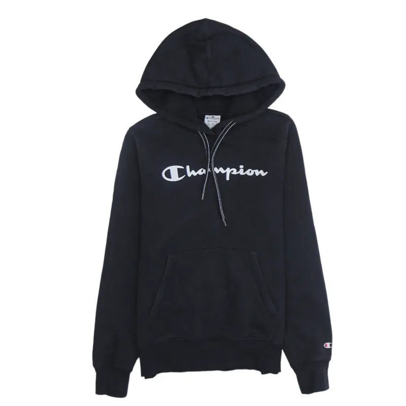 Champion 90's Spellout Pullover Hoodie Medium Black sold by Vintage Club