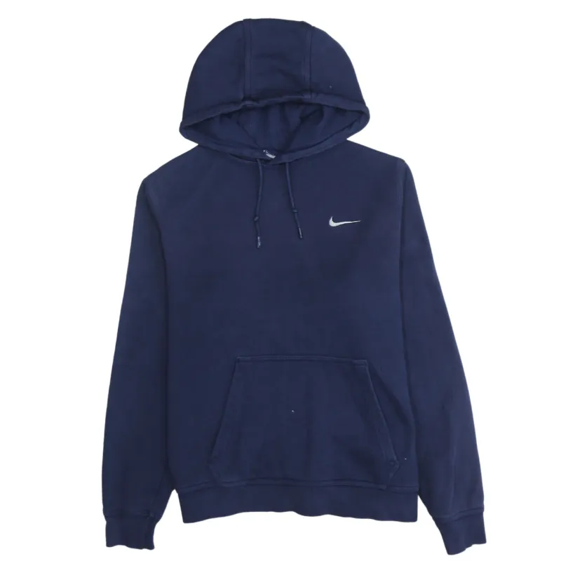 Nike 90's Swoosh Pullover Hoodie Large Navy Blue sold by Vintage Club
