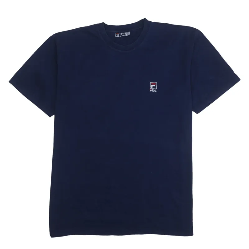 Fila 90's Short Sleeves Crew Neck T Shirt XLarge Navy Blue made by Fila