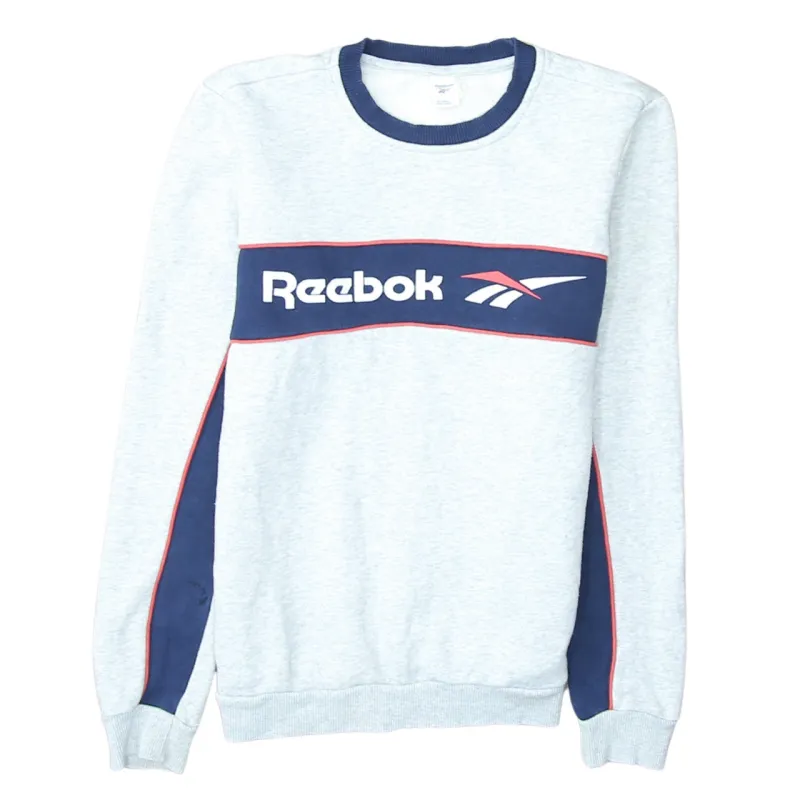 Reebok 90's Spellout Crew Neck Sweatshirt Small Grey sold by Vintage Club