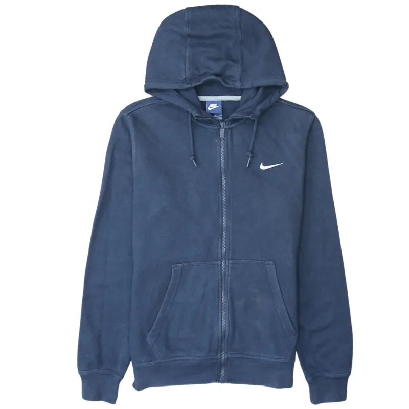 Nike 90's Swoosh Full Zip Up Hoodie Medium Navy Blue sold by Vintage Club