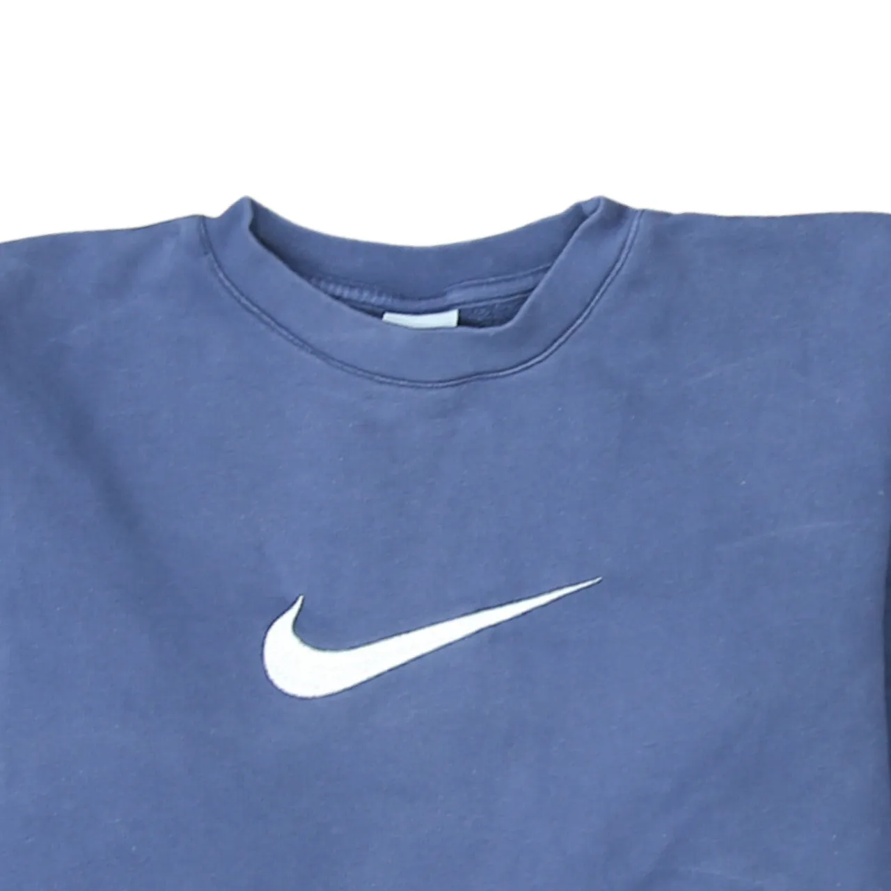 Nike Navy Blue Sweatshirt Men’s XLarge Printed Swoosh Logo Crewneck Pullover Fleece Top sold by Vintage Club product image thumbnail 3