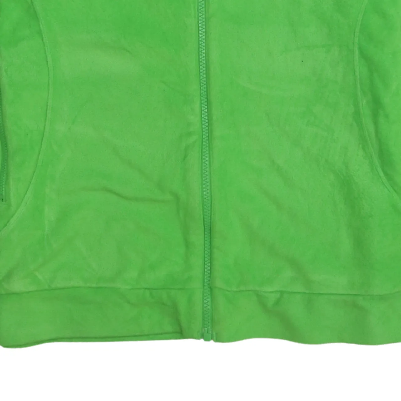 Adidas Bright Green Fleece Jacket Women's Large Embroidered Logo Zip Pockets Casual Top sold by Vintage Club product image thumbnail 4