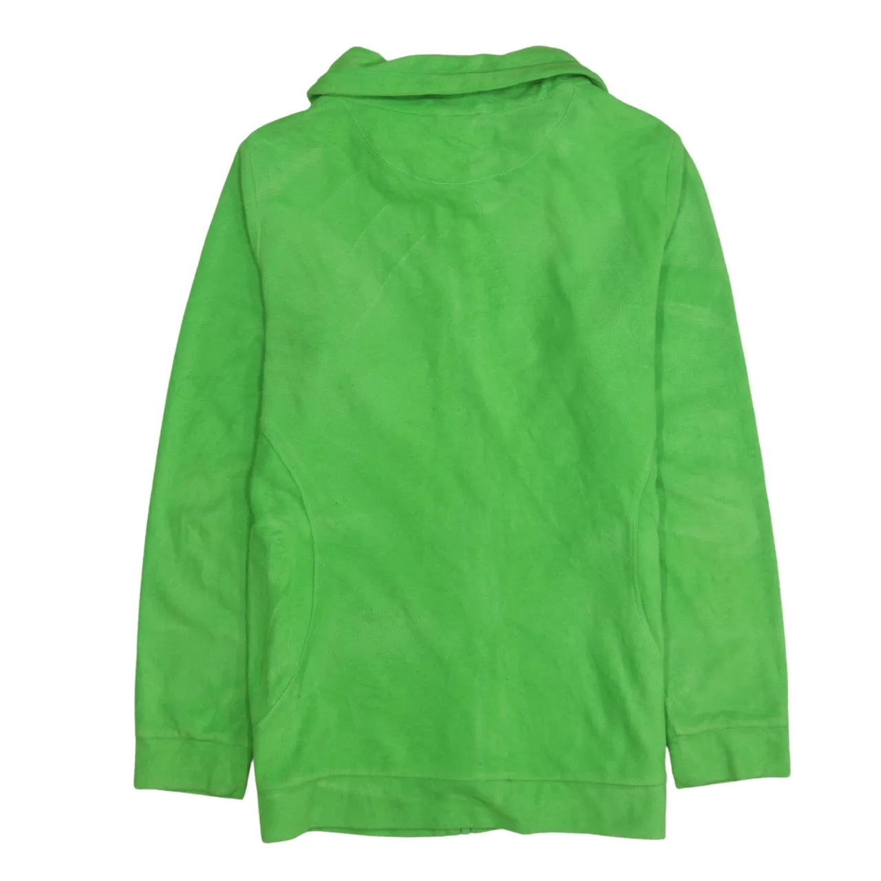 Adidas Bright Green Fleece Jacket Women's Large Embroidered Logo Zip Pockets Casual Top sold by Vintage Club product image thumbnail 2