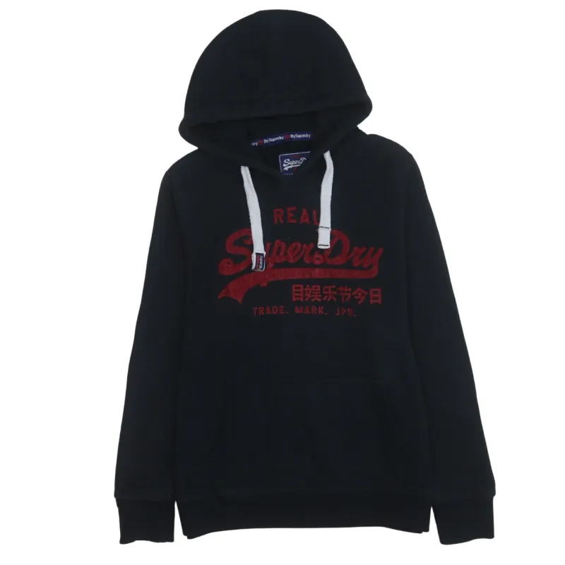 Super Dry 90's Spellout Pullover Hoodie Medium  Black sold by Vintage Club