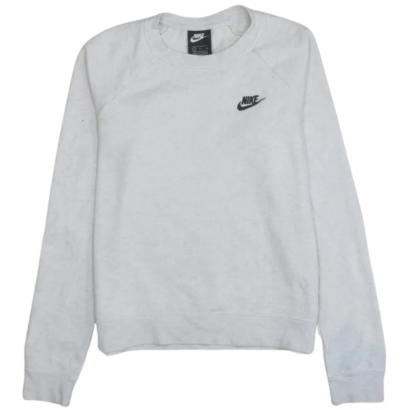 Nike Light Grey Sweatshirt Men's Small Embroidered Swoosh Logo Crewneck Pullover Jumper sold by Vintage Club