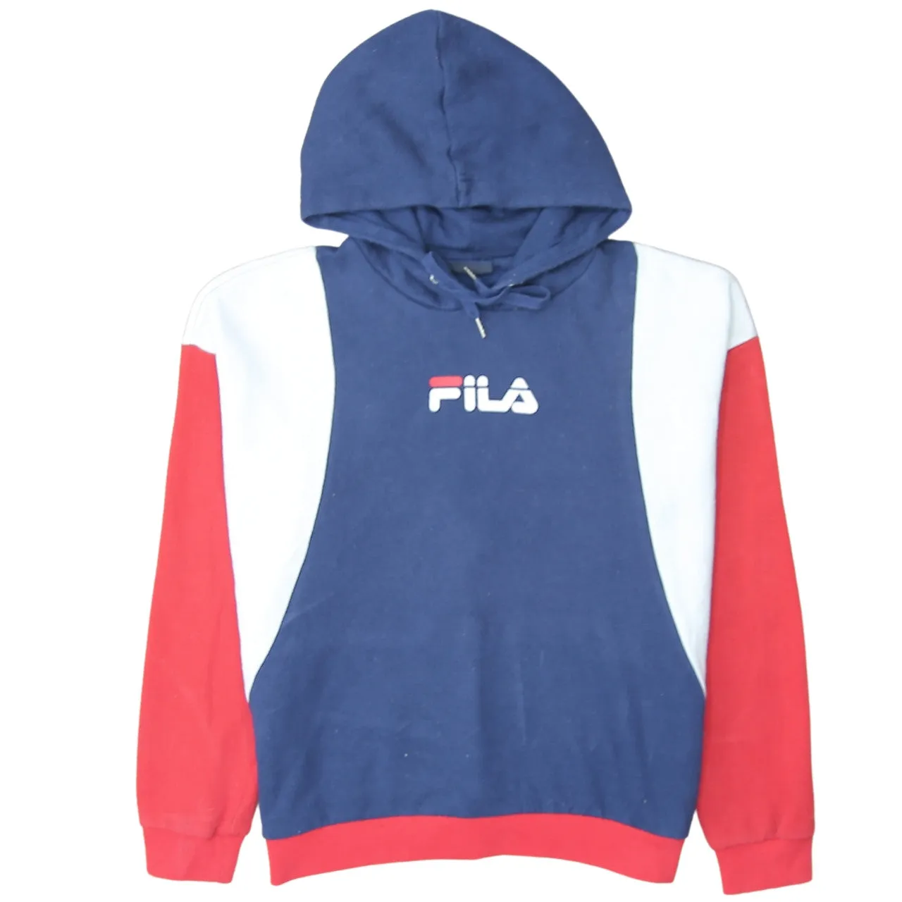 Fila 90's Spellout Pullover Hoodie Medium Navy Blue sold by Vintage Club