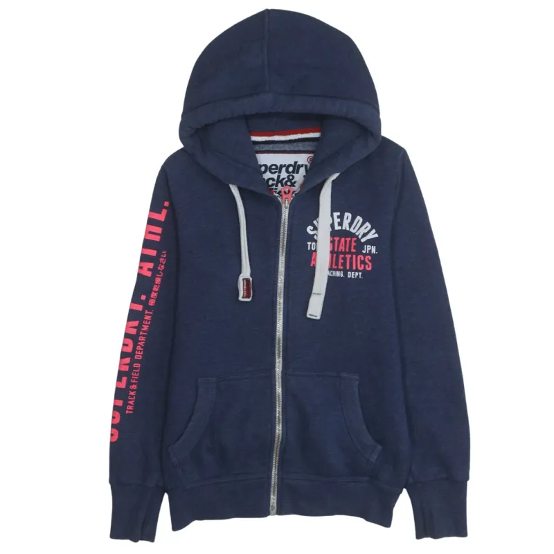 Super Dry 90's Lightweight Full Zip Up Hoodie XSmall  Navy Blue sold by Vintage Club