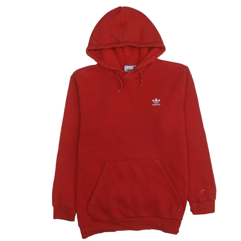 Adidas 90's Drawstring Pockets Pullover Hoodie Large Red sold by Vintage Club