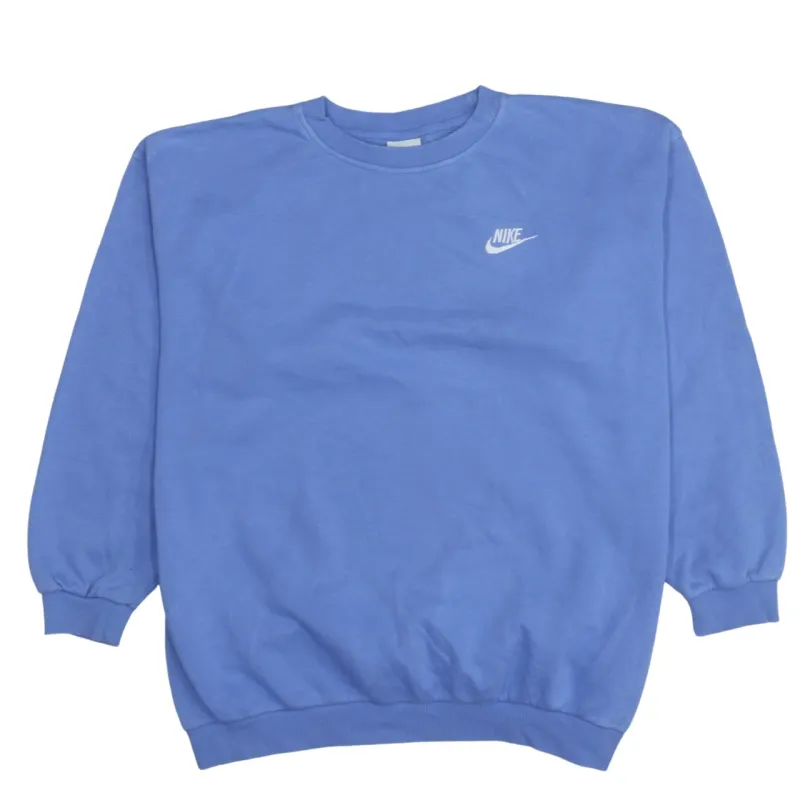 Nike 90's Swoosh Crew Neck Sweatshirt XLarge Blue sold by Vintage Club