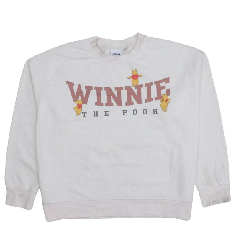 Disney Cream Sweatshirt Women’s Large Winnie The Pooh Printed Graphic Fleece Pullover sold by Vintage Club