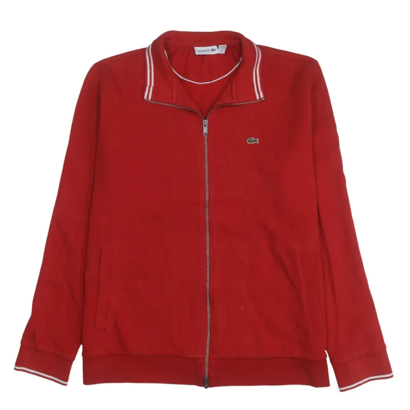 Lacoste 90's Lightweight Full Zip Up Sweatshirt XXXLarge (3XL) Red made by Lacoste