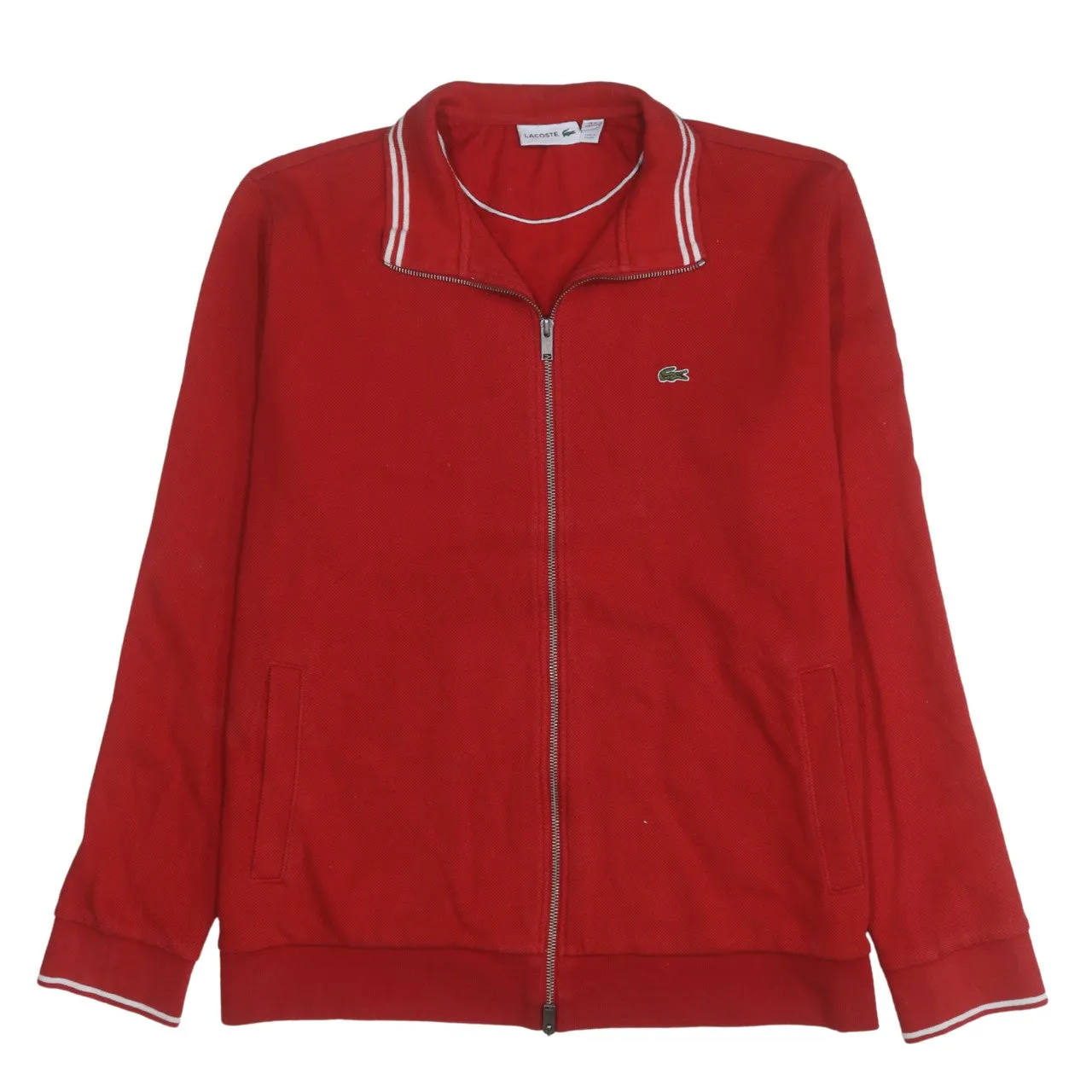 Lacoste 90's Lightweight Full Zip Up Sweatshirt XXXLarge (3XL) Red sold by Vintage Club
