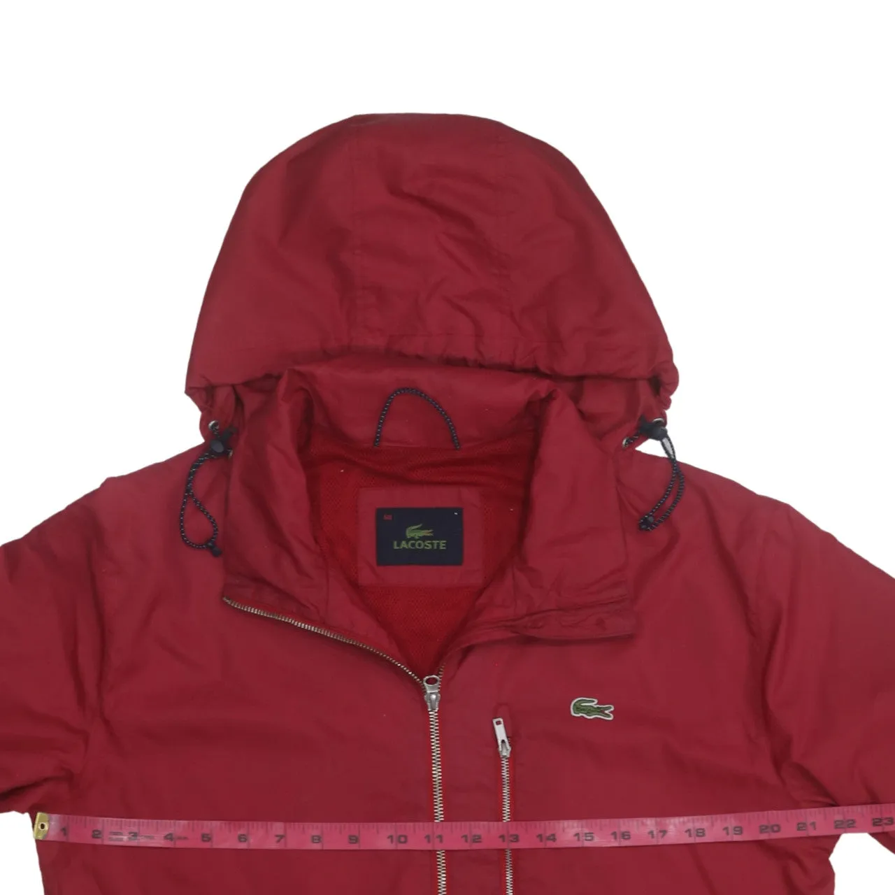 Lacoste 90's Hooded Full Zip Up Windbreaker Medium Red sold by Vintage Club product image thumbnail 5