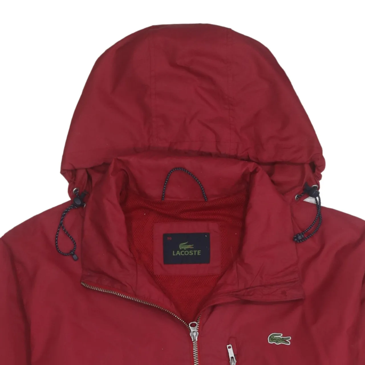 Lacoste 90's Hooded Full Zip Up Windbreaker Medium Red sold by Vintage Club product image thumbnail 3